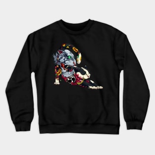 Stretching Monmon Cat Crewneck Sweatshirt